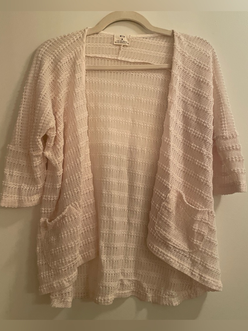 Pins & Needles Cream Open-Front Knit Cardigan with Pockets